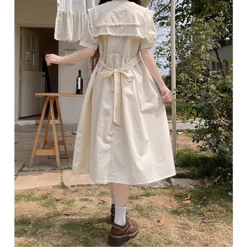 Cute Summer Dresses for Teens Japanese Style Sweet High Waist Ruffle Dress Lace Doll Collar Casual A Line Swing Dress4