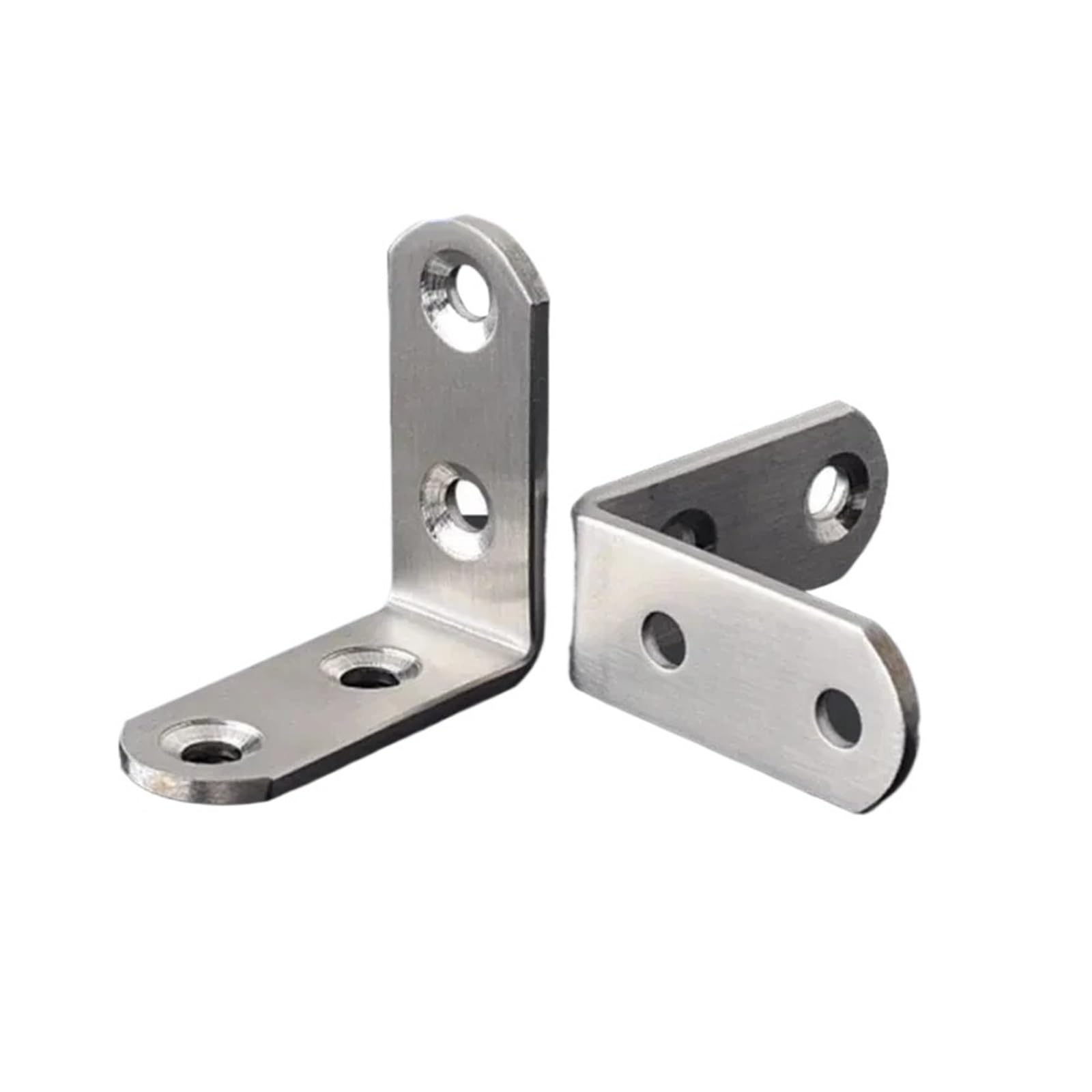 Soportes en L de acero inoxidable 304 con tornillos | 10 soportes angulares inoxidables, completos con tornillos for fijación de estantes, sillas y cajones.(50 pcs)