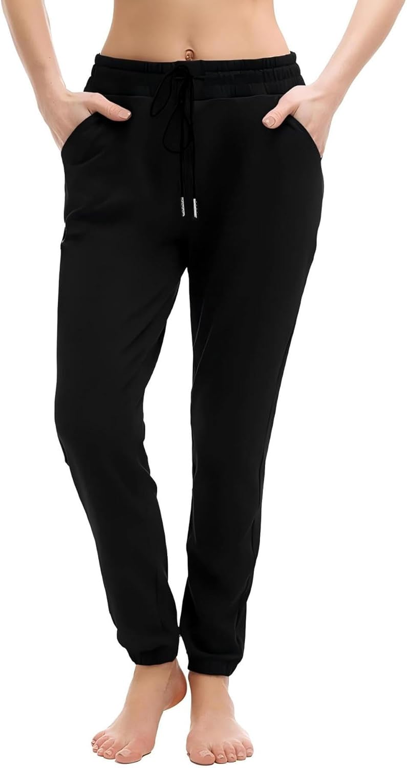 Ludomi Womens Joggers with Pockets, Drawstring Sweatpants Women for Lounging Jogging Workout and Gym