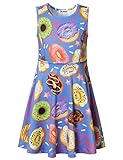 Jxstar Little Girls Dress Sweet Printed Rainbow Doughnut Sleeveless Dress Doughnut 110