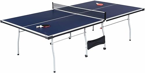 Mesa de tenis de mesa de tamaño oficial, mesa de ping pong con red, juego de tenis de mesa, plegable, accesorios incluidos, requiere un montaje