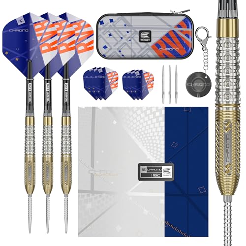 Target Darts Raymond Van Barneveld Chrono Steel Tip Swiss Point Darts 95% Tungsten Dart Set 21G | Includes Dart Storage Case Takoma Wallet Extra Dart Flights Swiss Dart Points & Swiss Point Tool