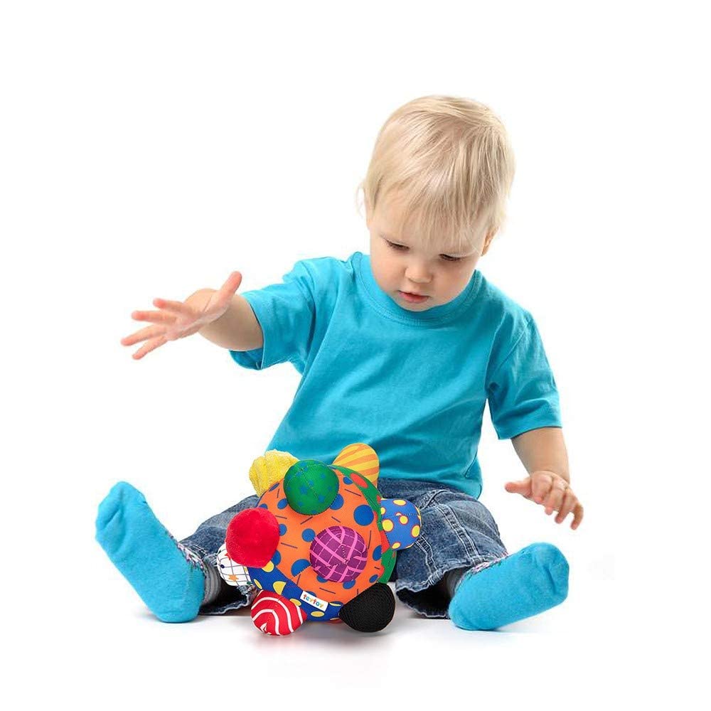 Juguete de bola bailarina para bebé, juguete sensorial de bola con baches de desarrollo, fácil de agarrar, ayuda a desarrollar habilidades motoras para niñas y niños a partir de 12 meses 6