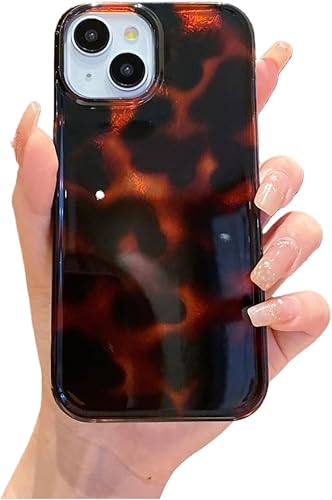 AROJAK Compatible with iPhone 13 Case, Tortoise Shell Phone Case, Cute Amber Leo