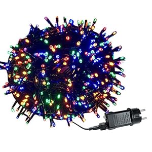 AUFUN Led-lichtsnoer voor buiten, kleurrijk, buitenlichtsnoer, kerstverlichting, waterdicht IP44 met 8 lichtmodi, voor bruiloft, feest, tuin (30 m, 300 leds, kleurrijk)