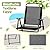 Vongrasig 6 Piece Folding Patio Dining Set,Small Metal Outdoor Garden Patio Table and Chair Set w/Umbrella for Lawn,Deck,Backyard,Black