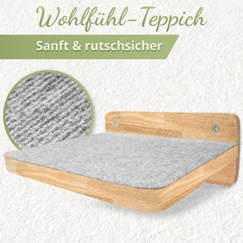 WOOWOOD® Kletterwand Katzen | Katzentreppen 3er-Set | Katzentreppe Wand | Katzen Kletterwand Set | Katzenleiter | Katzenwand Klettern | Catwalk Katze | Katze Wand Klettern | XL