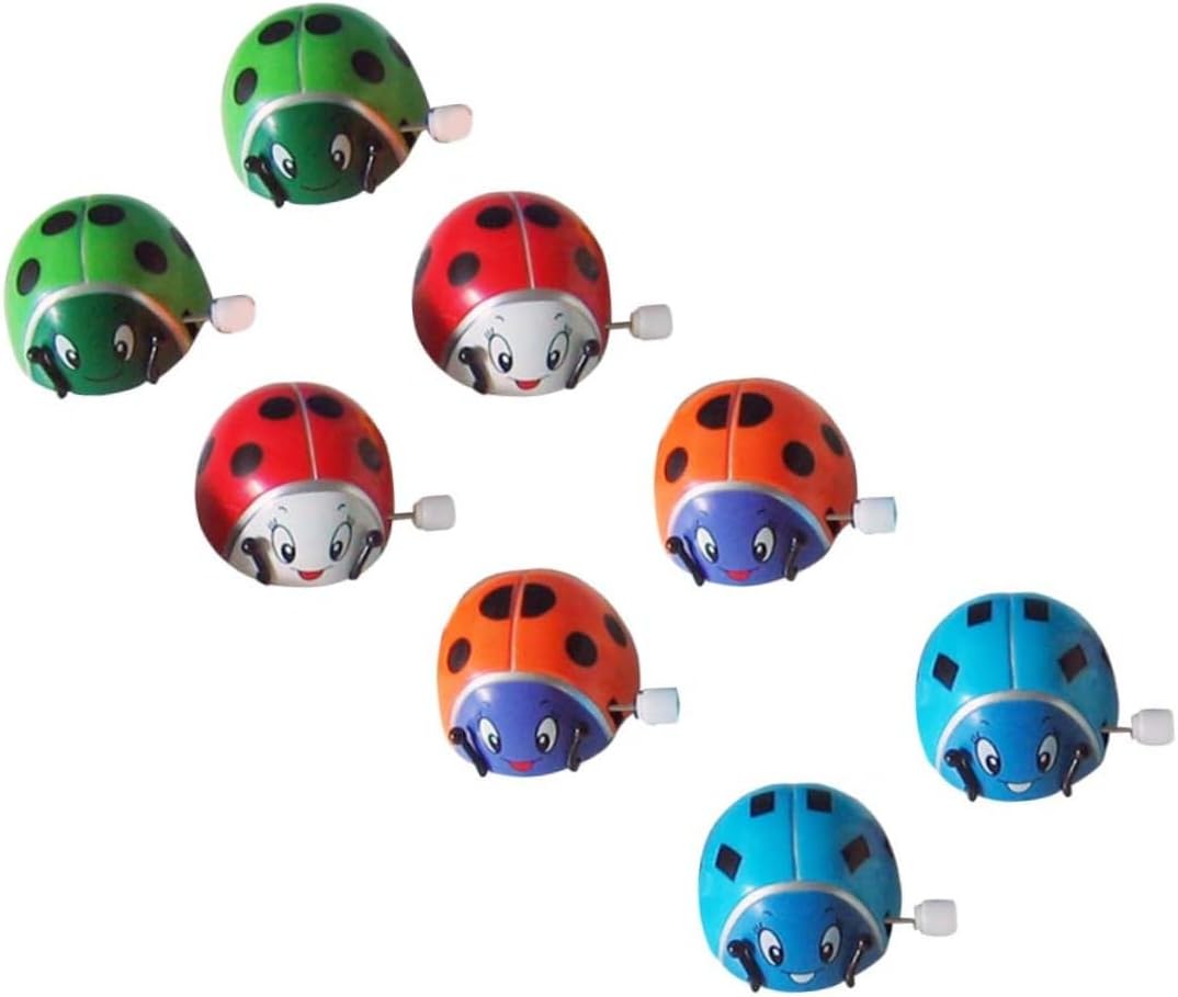 12pcs Wind-up Ladybird Lightweight Cartoon Animal Clockwork Crawling for Educational Bug Models Random Color