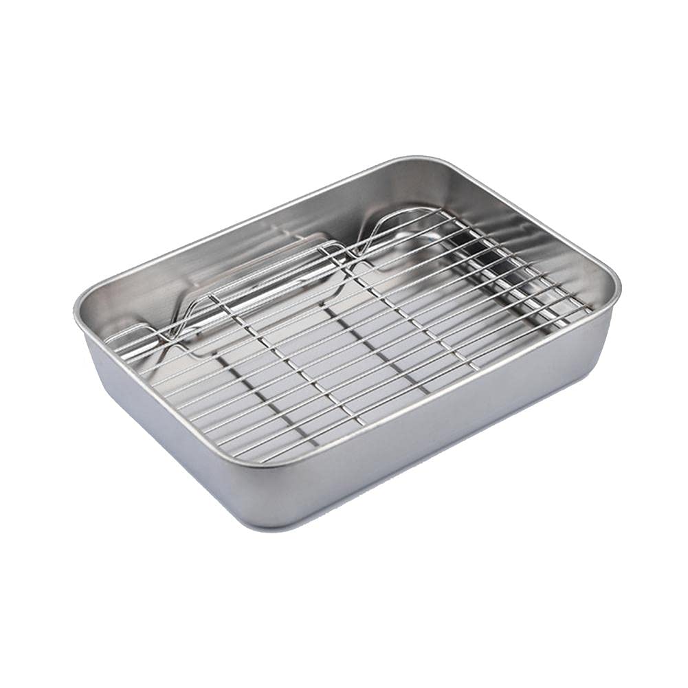 Horno Rejilla de enfriamiento de acero inoxidable Rejilla para hornear rectangular profundizada Rejilla antiadherente de acero inoxidable Rejilla para hornear galletas Bandeja para horno Placa para