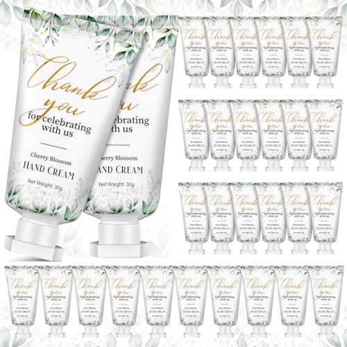 Sacubee 50 Pcs Wedding Hand Cream Bulk for Thank You Gifts Wedding Bridal Shower Favors Body Lotion Gifts Travel Size for Bridesmaid Souvenir Wedding Party Supplies(Leaf)