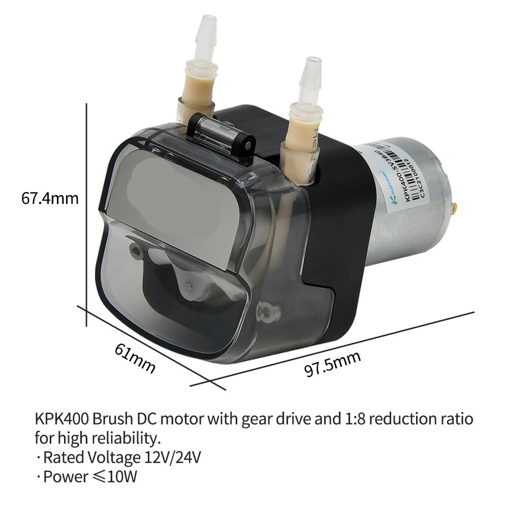 Bomba Peristáltica Bomba peristáltica de alto caudal Kamoer KPK400 400 ml/min, motor 12 V y 24 CC, autocebante, con tubo BPT, dosificadora for laboratorio(Kpk400-sv3b40-24v)