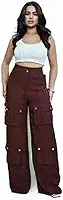 Calça cargo feminina pantalona 4 bolsos frontais wide marrante nova casual moda blogueira alfaiataria drapeada
