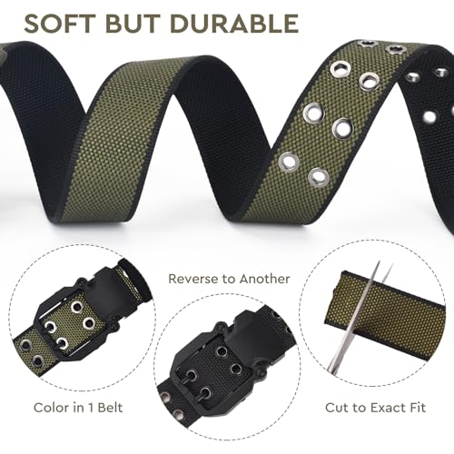 Men's Belts Double Prong Reversible, Tactical Style Belt 1.5" Width for Men 2 color in 1, Belt For Hiking Rigger4