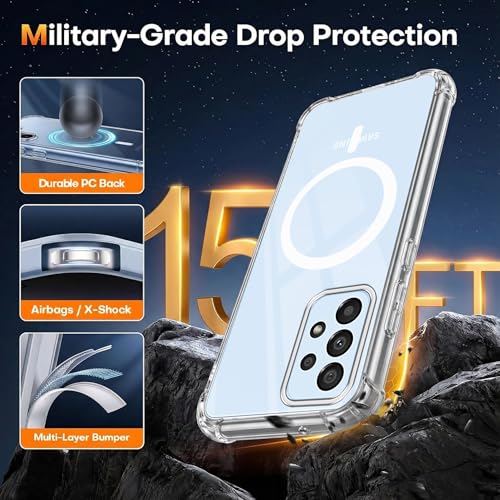 Image of Jkobi Shockproof Crystal-Clear Back Cover for Samsung Galaxy A33 5G (Magsafe Wireless Support | Drop & Camera Protection | Hard Polycarbonate)