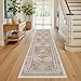 Restydon Runner Rug 2x8 Runners for Hallways Non Slip Washable, Vintage Hallway Runner Rugs for Living Room, Low Pile Soft Hallway Rug for Kitchen Bedroom Laundry Room Rug(Orange,2'x8')