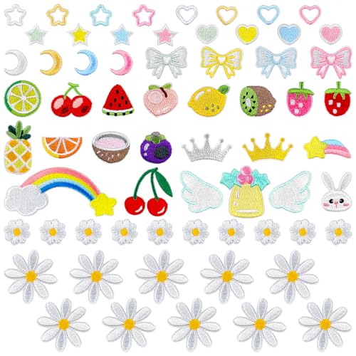 Mini Iron On Patches for Clothes 65Pcs Cute Self...