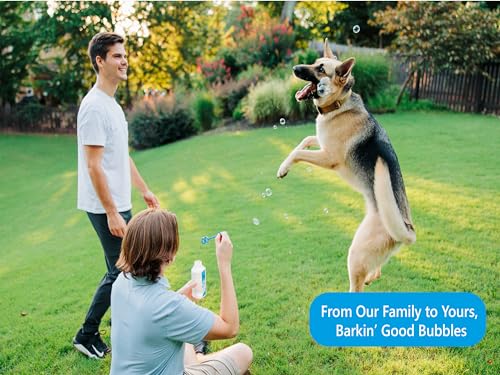 Image of Barkin' Good Bubbles, Dog Toy, 9.5 fl oz Natural Plant-Based Chicken-Scented Bubble Solution, Great for Indoor & Outdoor Play, Blue