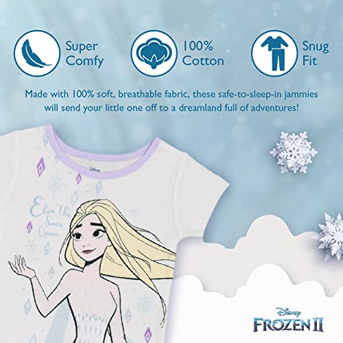 Disney Girls' 4-Piece Snug-fit Cotton Pajamas Set3