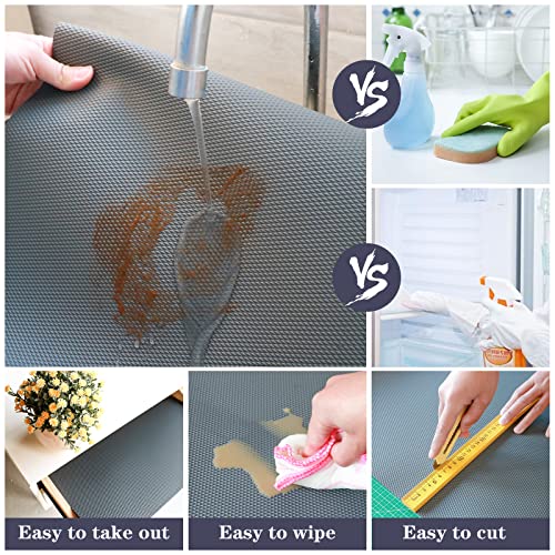 Hersvin Shelf Liners 24 In X 20 Ft Eva Drawer Mats, Non-Adhesive Cupboard Pad, Kitchen Cabinet Lining Fridge Cushion (Gray Diamond, 61X610Cm) #TOP3