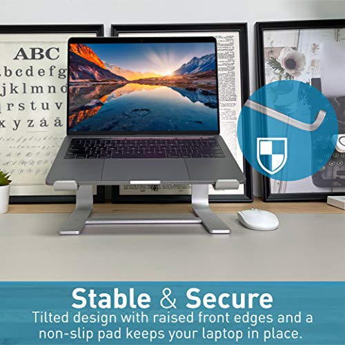 Macally-Laptop-Stand-for-Desk-Aluminum-Laptop-Riser-Stand-for-Desk-Ergonomic-Laptop-Holder-Mount-Use-as-Macbook-Stand-ProAir-or-Notebook-Computer-Stand-between-10-to-173-Inches-Silver