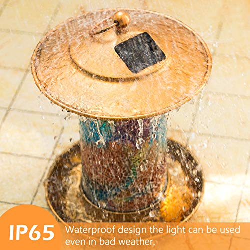 Solar Bird Feeders for Garden Hanging Bird Feeder,Mosaic and Copper, Waterproof Yard Lantern Decoration for Wild Bird Feed
