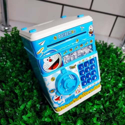 Image of Magicwand Musical Money Safe Kids Piggy Savings Bank with Finger Print Sensor (Blue)