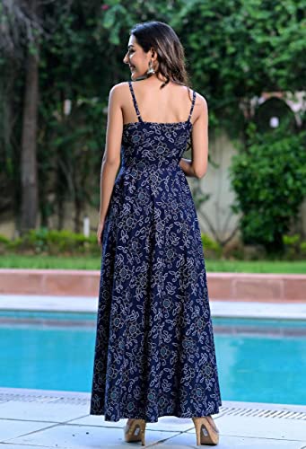 Image of Women Gown with Bandhej Print