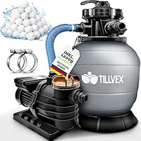 Monzana Zandfiltersysteem 9,6 m³ Voorfilter 7 Wegklep 2in1 adapter 32-38mm Filtersysteem Zwembad Filtertank Zandfilter