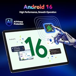 VekfulPC Android 16 Tablet 10 Inch, Android Tablet with Keyboard, Gemini Ai 2.0, 24GB +256GB/2TB, 8MP AI Camera, Widevine L1, Fast Charge, 2 in 1 with Mouse and Stand, 4 Years Warranty, 5G WiFi