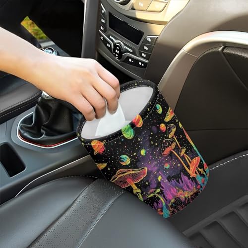 Image of Mushroom Galaxy Car Garbage Can Waste Basket for Cars - Back Seat, Floor, or Hanging Headrest Car Accessories Interior Road Trip Essentials