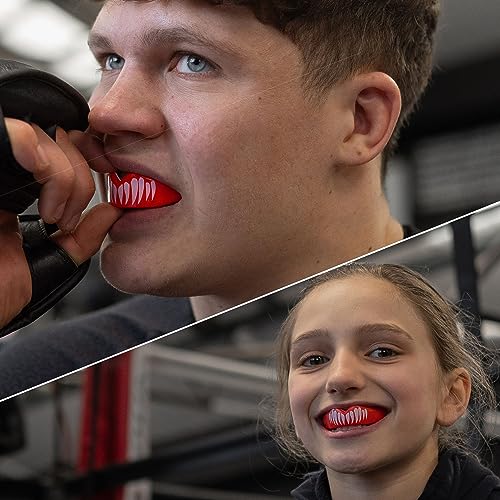 SafeJawz Sports Mouthguard Dual Layer Premium Protection Adults and Junior Gum Shield with Case for Boxing, MMA, Rugby, Martial Arts, Judo and All Contact Sports