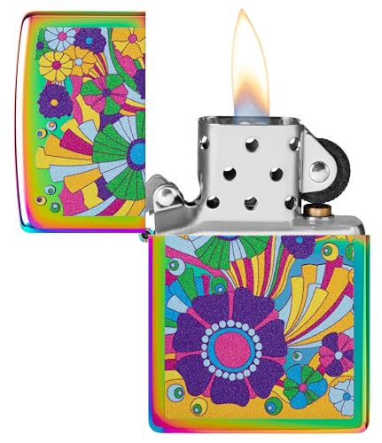 Image of Zippo Vintage Flowers Design (Multi-Color), Windproof Pocket Lighter, Fuel Refillable, BIS Certified