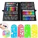 JiaHome Juego de Herramientas de Dibujo para niños, 154 Piezas Actividad Creativa Ceras Colores Lapiceros Acuarelas Rotuladores | Kit Artistico Ideal Regalar| Juego de Dibujo Pintura Moldes