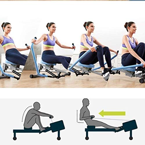 Image of Rowing Machines, Rowing Machine,Double Handle Rowing Machine,Household Folding Hydraulic Rowing Trainer,Silent Small Sports Fitness Equipment