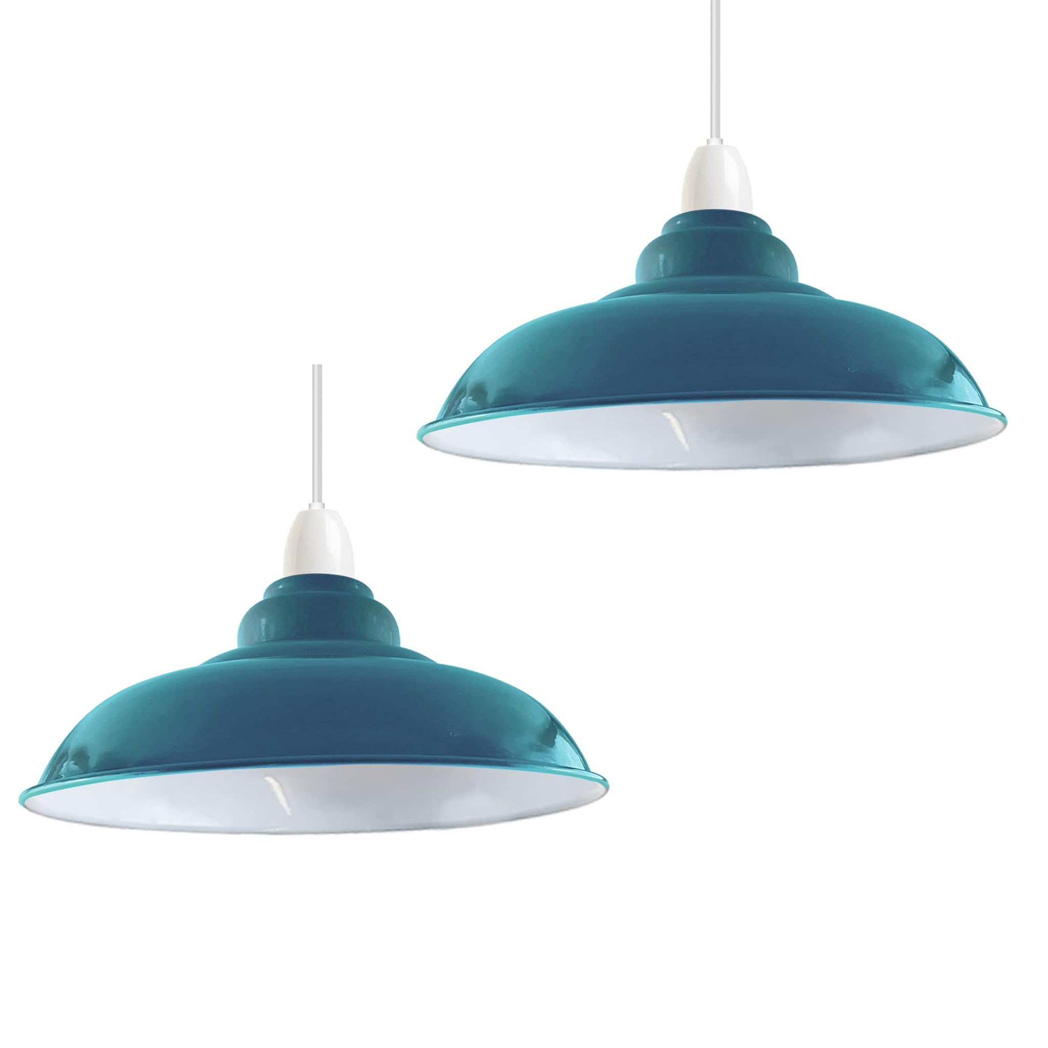LEDSone 2 Pack of Easy Fit Lampshade Industrial Ceiling Pendant Metal Shade 32cm Modern Pendant Lightshades for Bedroom Living Room Restaurant Kitchen Hallways