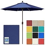 EliteShade USA 10-Year-Non-Fading 9Ft Market Umbrella Patio Umbrella Outdoor Table Umbrella with Ventilation, Navy Blue