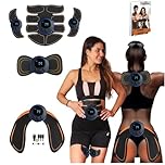 Electrostimulateur musculaire haute gamme | ceinture abdominale electrostimulation - KIT EMS complet : Abdos + Electrodes Fessiers, Bras, Cou/Nuque, 8 Modes,14 niveaux- Appareil Fitness rechargeable