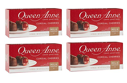 Queen Anne Milk Chocolate Covered Cordial Cherries,  6.6 Ounces (Pack of 4)