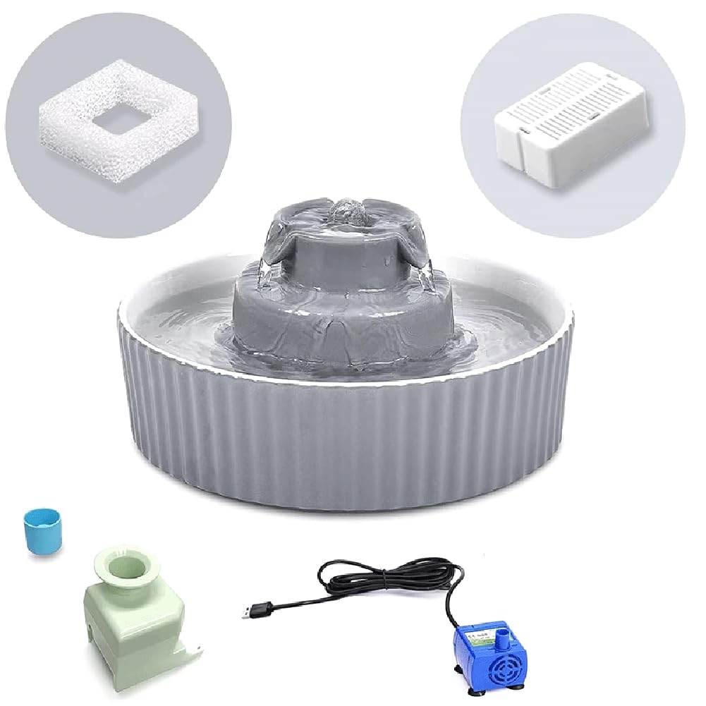 do picia dla kota psa 2,1 l ceramiczna do miski dla kota z filtrem z węglem aktywnym dozownik wody dla zwierząt domowych automatyczny
