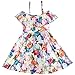 A2Z 4 Kids® Mädchen Skater Kleid Kinder Blumen Aufdruck - Off Shoulder Dress Floral 7-8