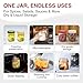 iyayayuanyuan 16oz Borosilicate Glass Jars with Lids - Freezer to Oven Safe (-4°F to 446°F), Airtight Meal Prep Containers for Overnight Oats, Snacks, Coffee, Microwave & Dishwasher Safe (6pack)