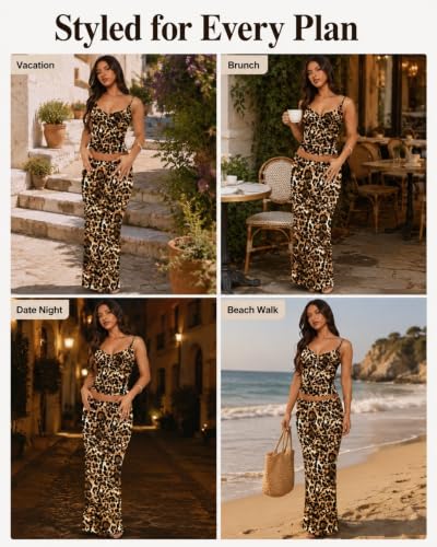 Image of Two Piece Skirt Set Women Maxi Long Skirt and Top Outfit