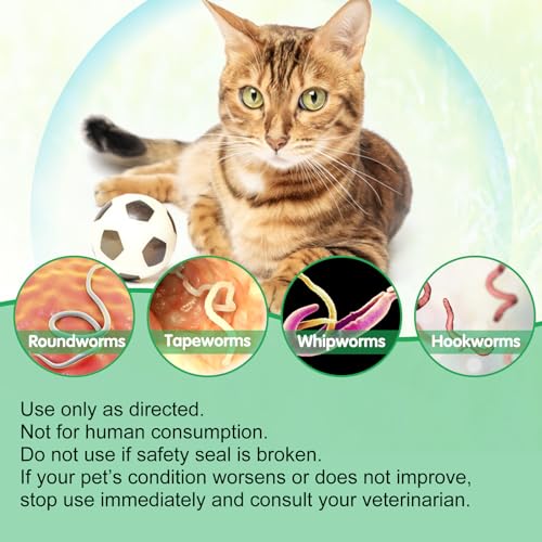 Wurmkur für Katzen 60ml,Verbesserung der Verdauung, Immunitätsschub Kräuterentwurmer mit Probitika, Katzenwurmer-Tropfen, Anti-Parasiten, Breitband-Hakenwürmer - Sicher, Effektiv