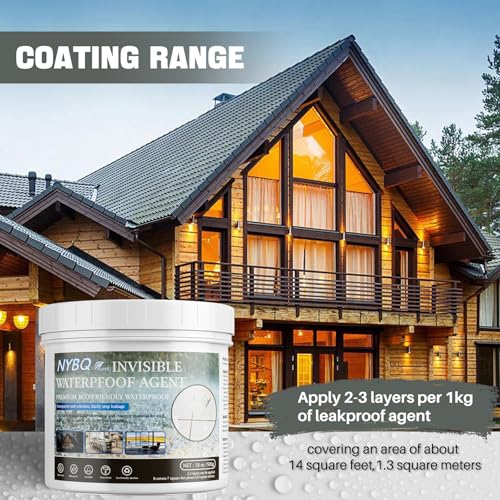Image of Invisible Waterproof Agent 18oz,Waterproof Sealant Indoor & Outdoor Use | Water-Based Clear Sealant for Bathroom, Roofs, Kitchen, Patio, Walls, Indoor & Outdoor Waterproof Sealant