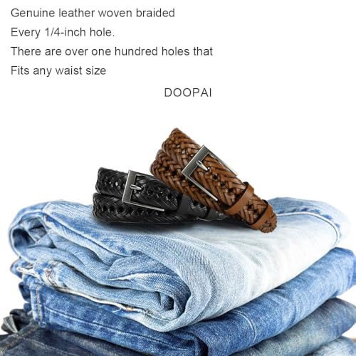 DOOPAI Mens Belts, Braided Leather Dress Belt,Woven Braided Belts for Gift Men Casual Jeans Golf3