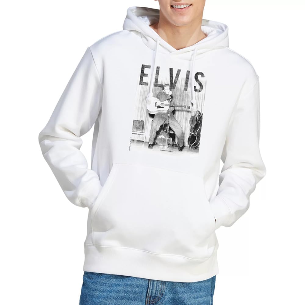 Elvis Presley Men's White With The Band Hoodie in Size M, Sports Direct