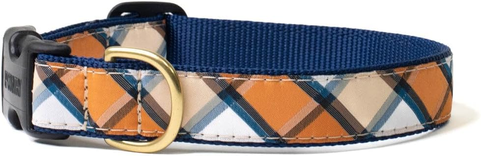 Up Country Dog Collar - Terra Cotta Plaid (XX-Large - fits Necks 21-27""), Orange