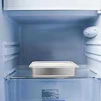 Vista 3 de Caja de acero inoxidable para congelador con estante de malla, contenedor de almacenamiento de alimentos multifunción para refrigerador, organizador