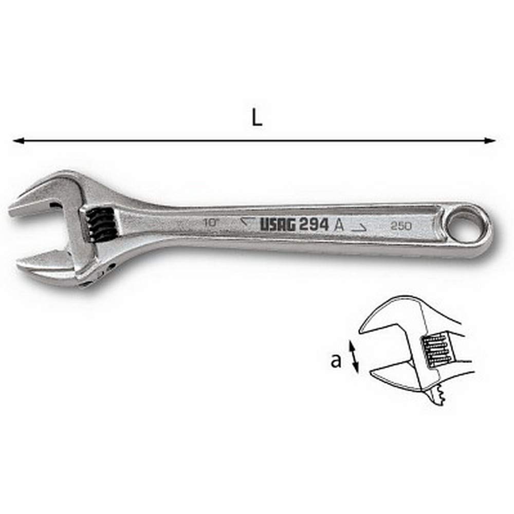 Chiave Regolabile USAG 294 AC Corta - Compatta Con Rullino E Scala Millimetrata - Foto 4
