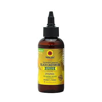 Tropic Isle Living Jamaican Black Castor Oil | Rich in Vitamin E, Omega Fatty Acids & Minerals | For Hair Growth Oil, Skin Conditioning, Eyebrows & Eyelashes, Scalp and Nail Care 4oz PET 1